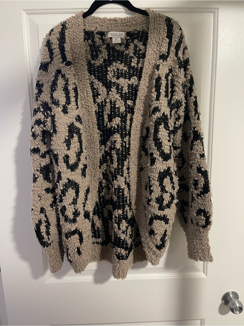 Rachel Zoe Taupe and Black Leopard Sweater - Size M
